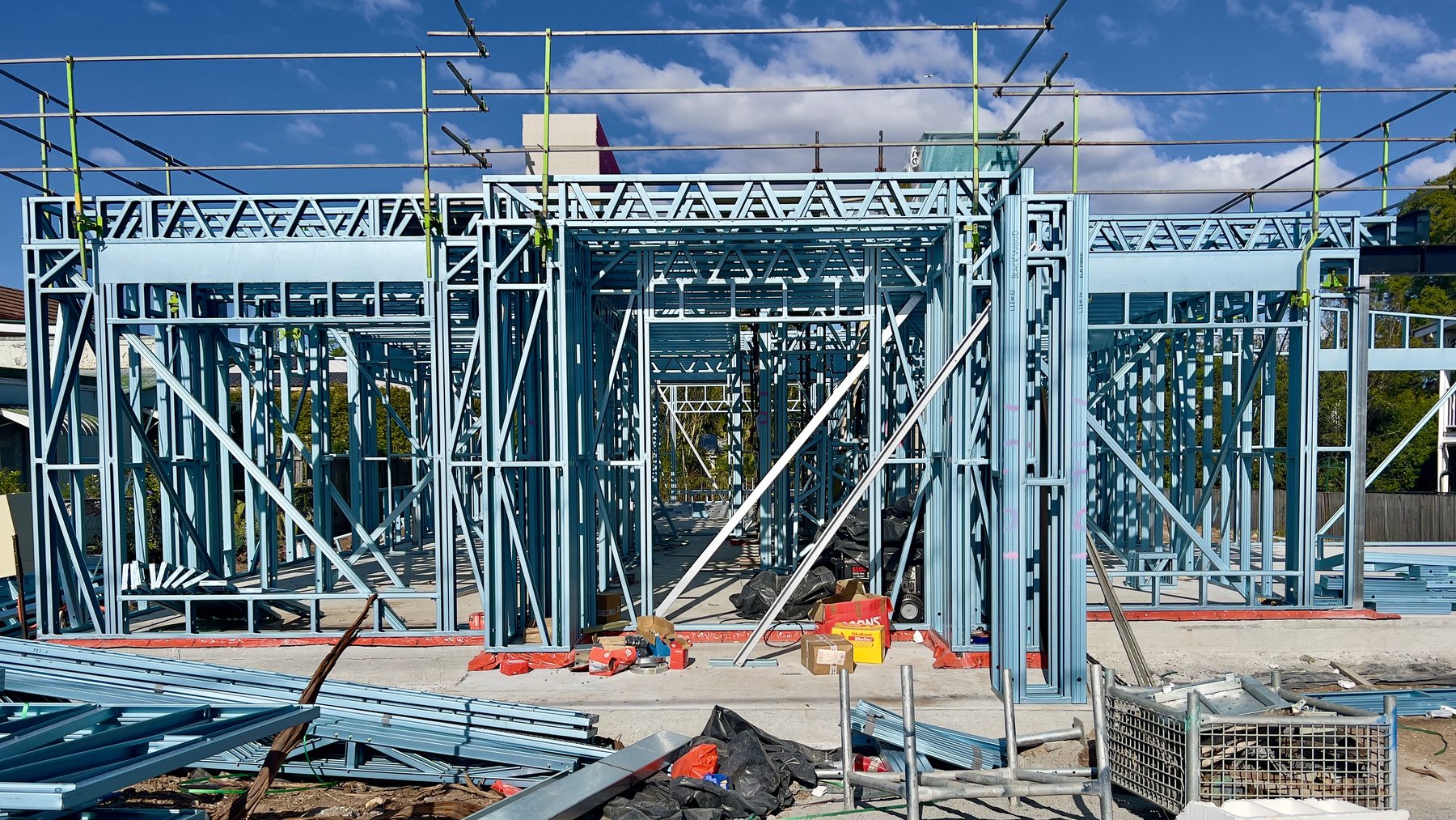 Steel framed house construction in Queensland