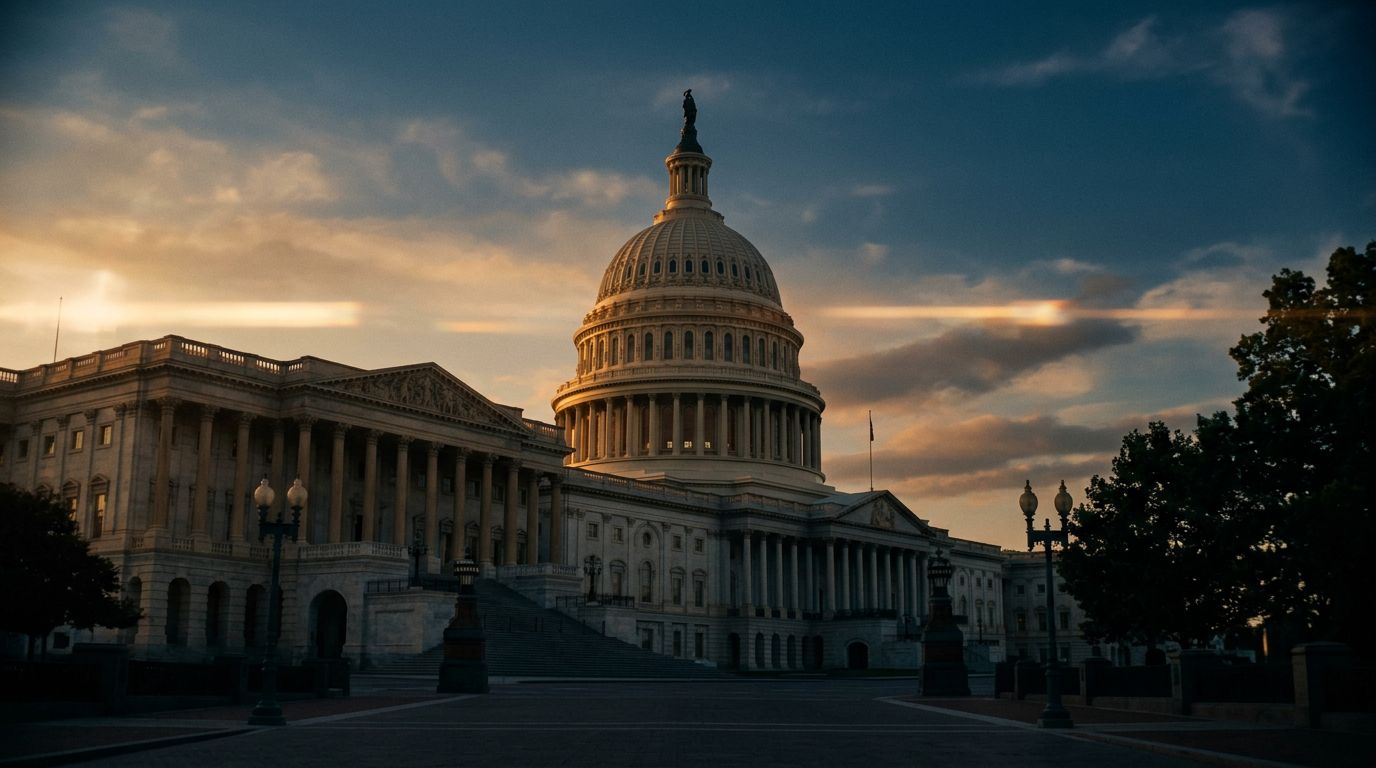 The United States Capitol at golden hour